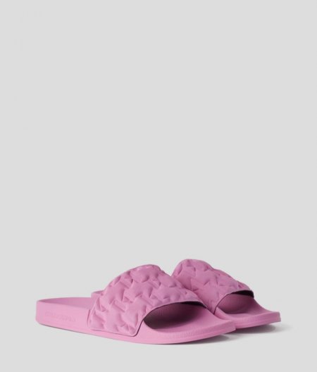 WOMEN'S KL MONOGRAM PADDED SANDALS - Pale Mauve