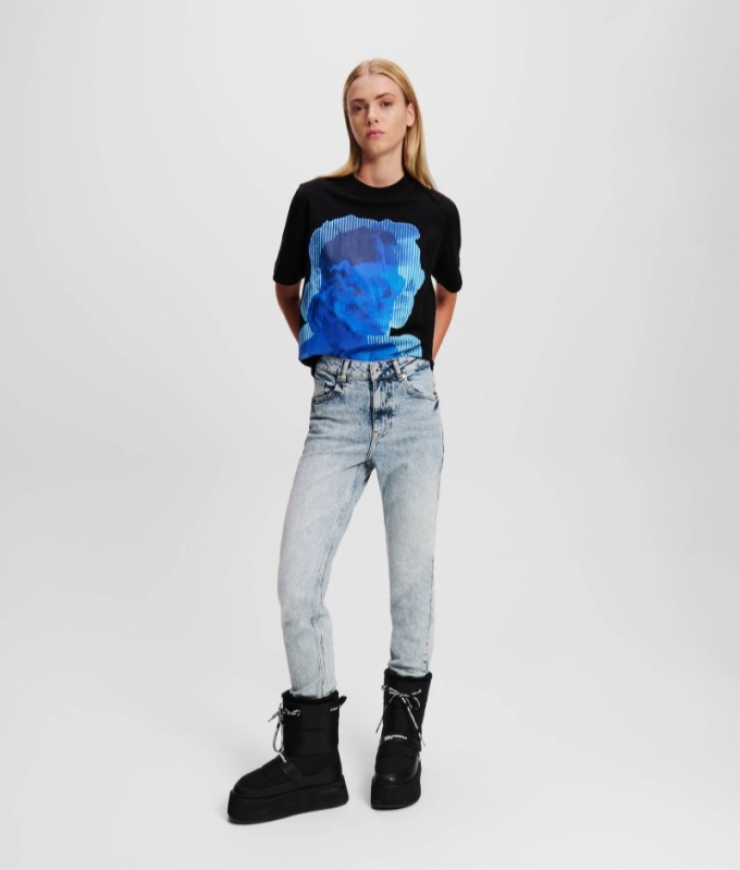 WOMEN'S KLJ HIGH-RISE TAPERED JEANS - Visual Acid Mid Blue