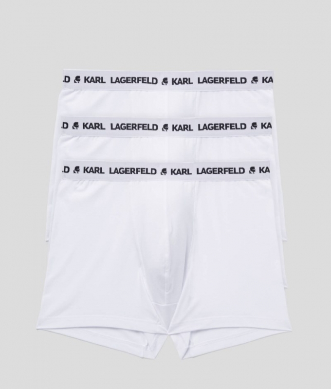 MEN'S KARL LOGO TRUNKS – 3 PACK - White