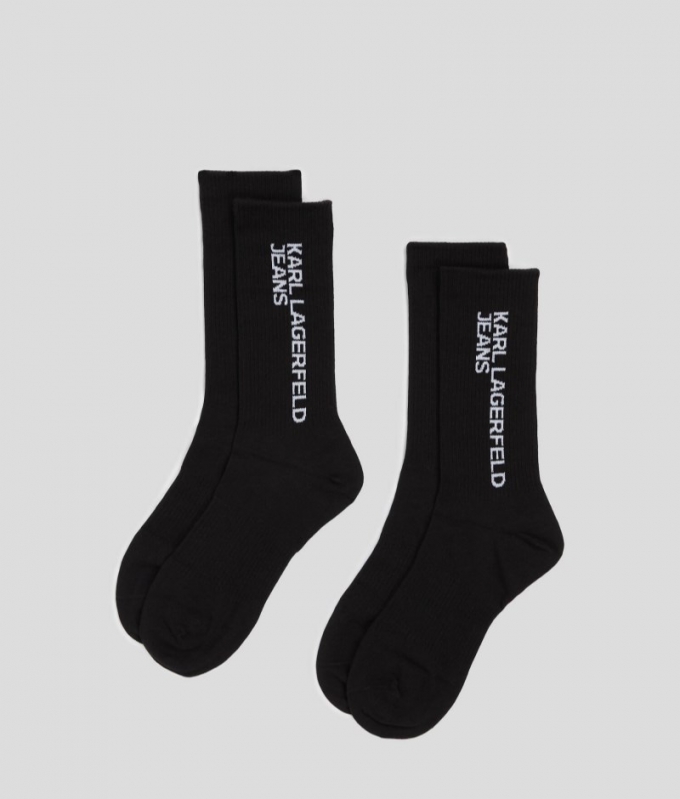 MEN'S KLJ LOGO SOCKS – 2 PACK - BLACK