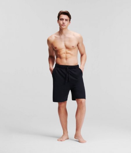 MEN'S KARL LOGO SLEEPWEAR SHORTS - Black