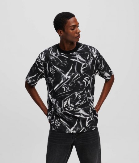 MEN'S GRAPHIC KLJ MONOGRAM T-SHIRT - Digital Fold All Over Pattern