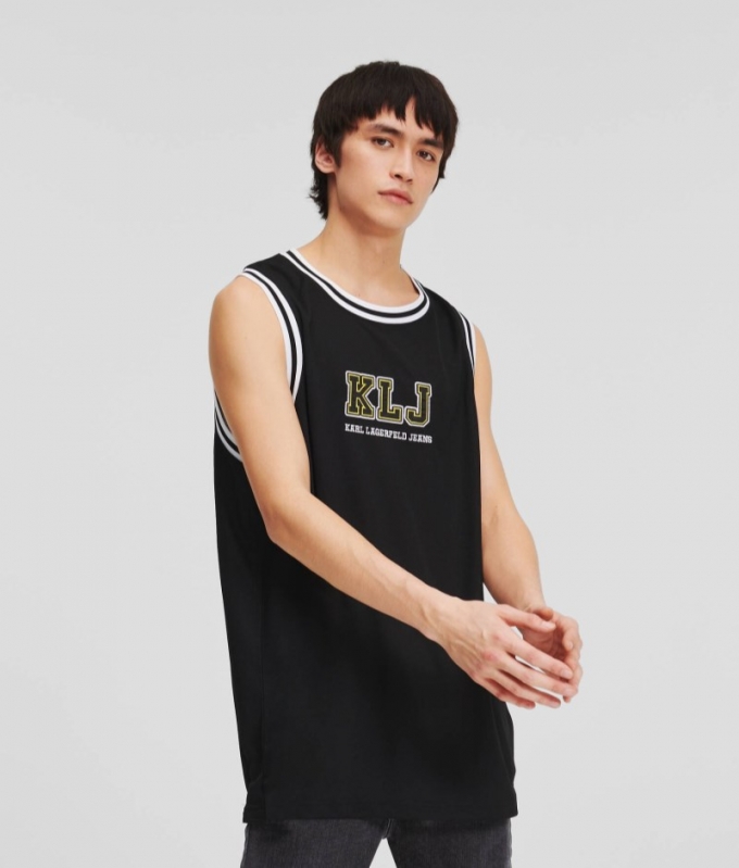 MEN'S KLJ RELAXED BASEBALL TANK TOP - BLACK