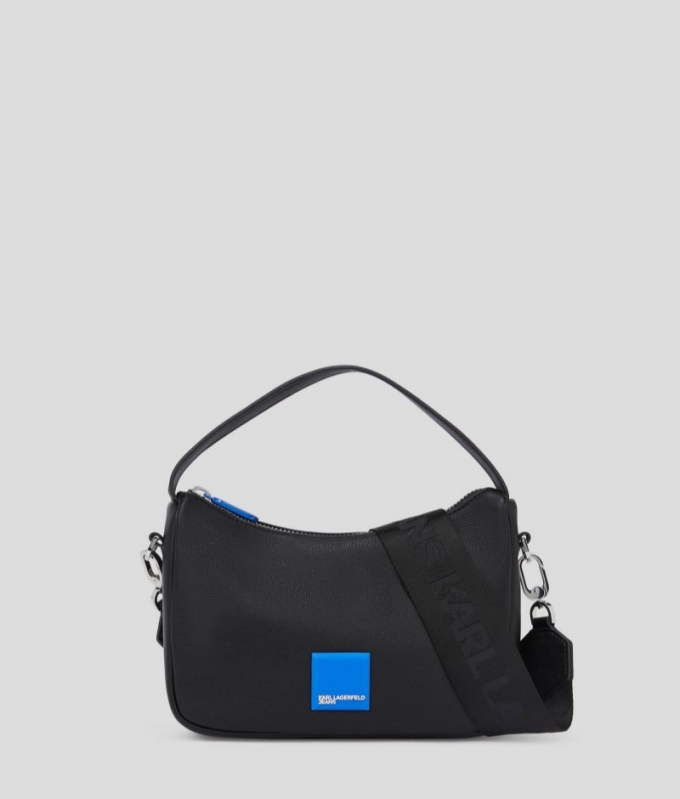 WOMEN'S KLJ BOX LOGO MINI HOBO BAG - Black