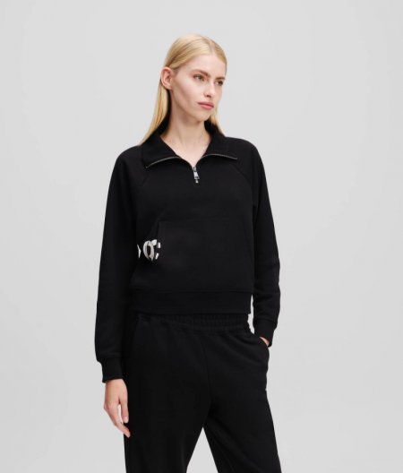 WOMEN'S IKON PEAK-A-BOO HALF-ZIP SWEATSHIRT - Black