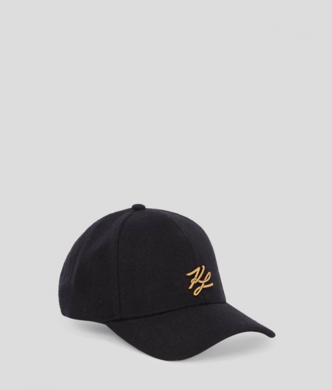 WOMEN'S K/AUTOGRAPH WOOL CAP - Black