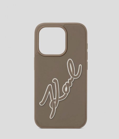 WOMEN'S K/SIGNATURE RUBBER IPHONE 16 PRO CASE - Grey Melang