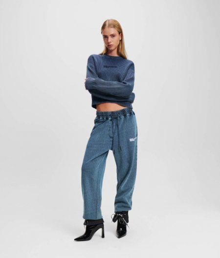 WOMEN'S KLJ ACID-WASH SWEATPANTS - Blue Indigo