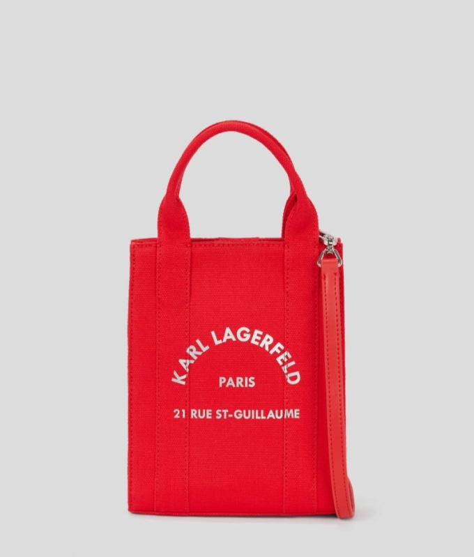 WOMEN'S RUE ST-GUILLAUME SQUARE SMALL TOTE BAG - Racing Red