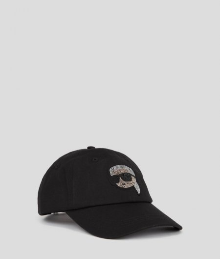 WOMEN'S IKON RHINESTONE KARL CAP - Black