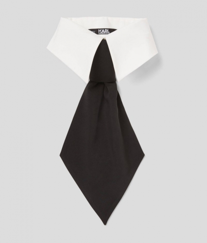 WOMEN'S COLLAR AND TIE - White/Black