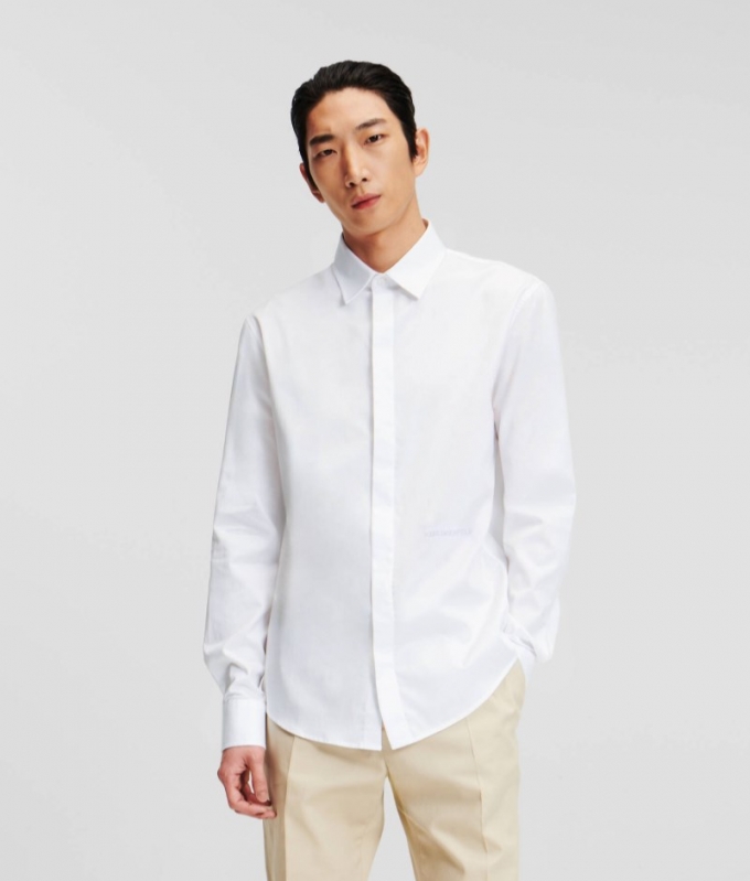 MEN'S KL MONOGRAM SHIRT - White