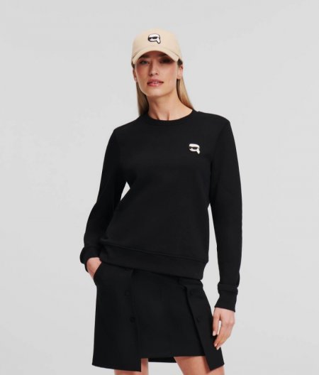 WOMEN'S IKON PATCH SWEATSHIRT - Black