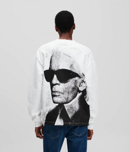 MEN'S KARL PRINT GRAPHIC SWEATSHIRT - White