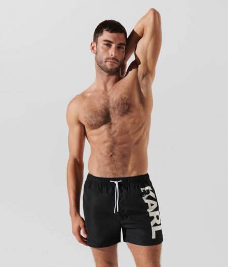 MEN'S KARL LOGO SHORT BOARDSHORTS - Slate