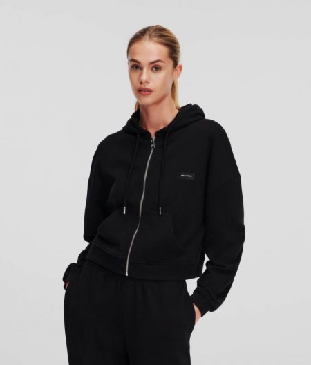 WOMEN'S ESSENTIAL LOGO ZIP UP LOUNGEWEAR HOODIE - Ivory