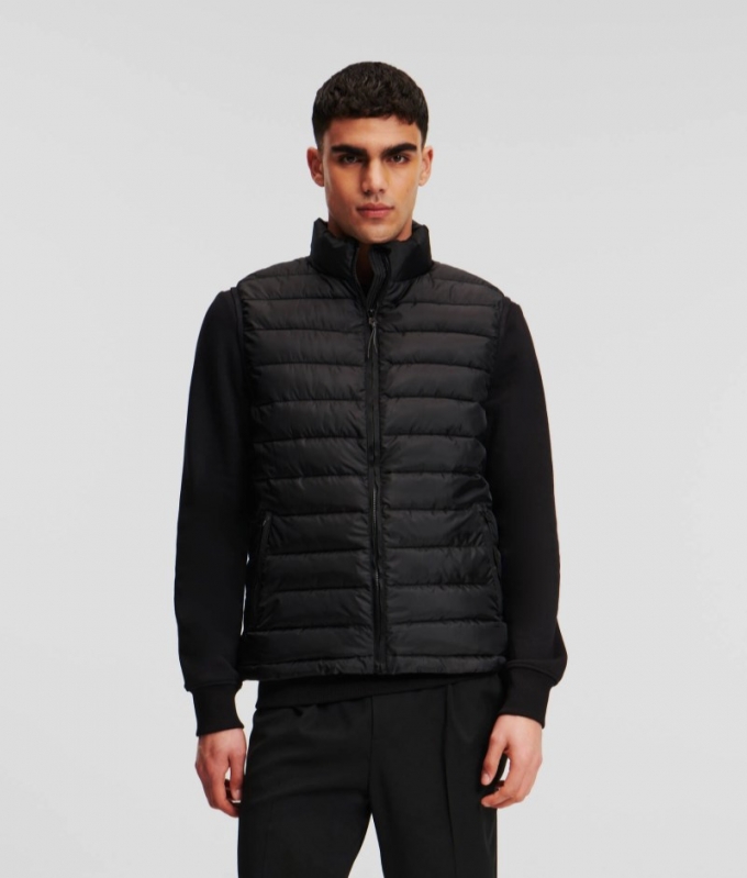 MEN'S QUILTED GILET - Black