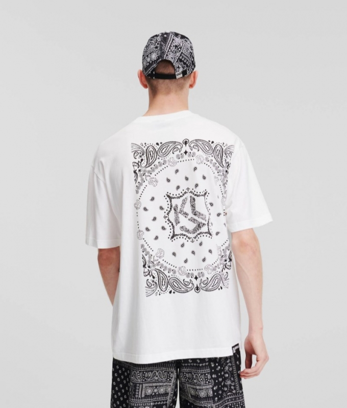 MEN'S KLJ BANDANA-PRINT T-SHIRT - BLACK