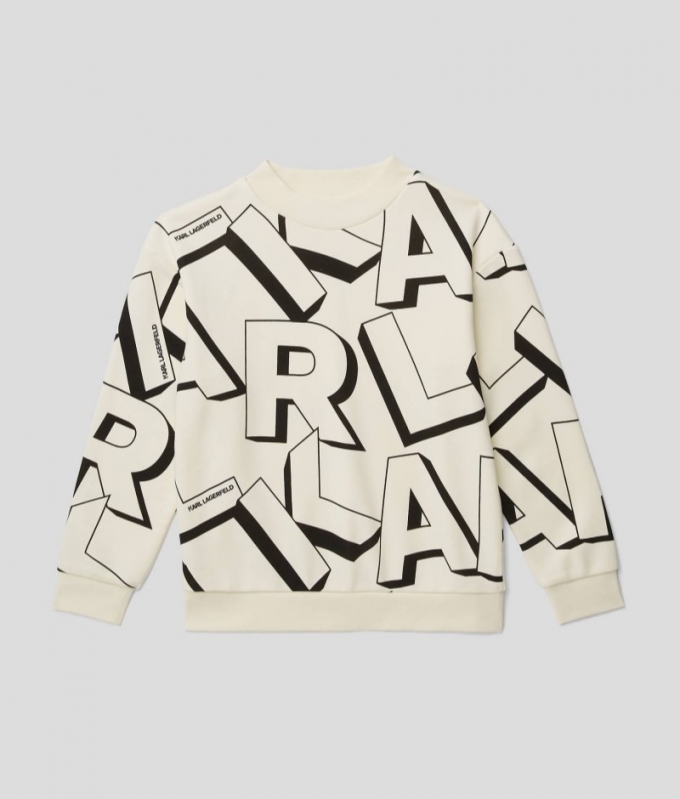 BOYS KARL LOGO SWEATSHIRT - Ivory