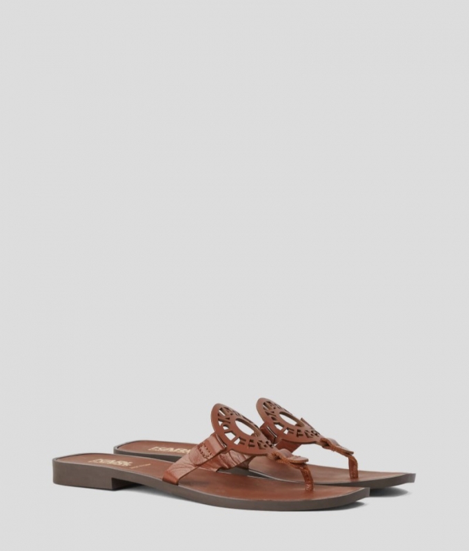 WOMEN'S KL RING LOGO SANDALS - Tan