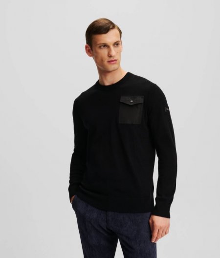 MEN'S POCKET SWEATER - BLACK/BLACK