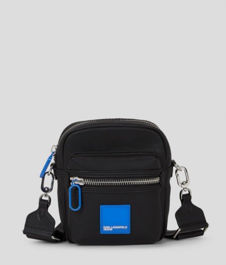 MEN'S KLJ BOX LOGO CROSSBODY BAG - BLACK