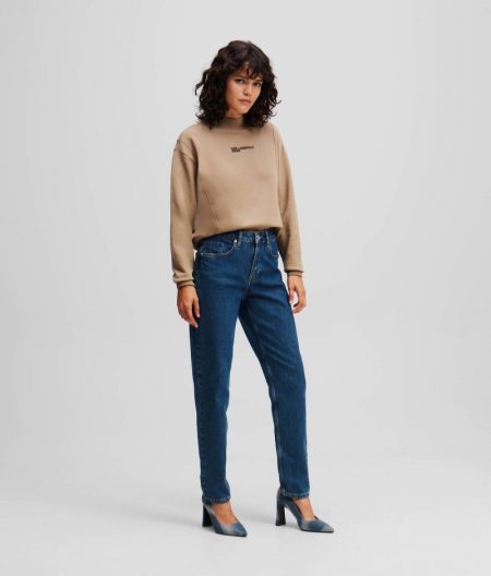 WOMEN'S MOM JEANS - Acid Dark Blue