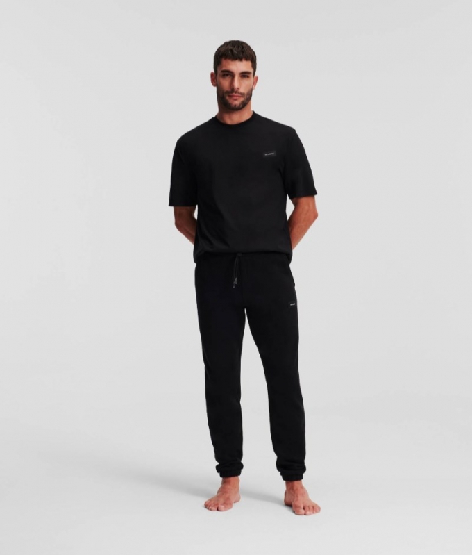 MEN'S ESSENTIAL LOGO LOUNGEWEAR JOGGERS - Black