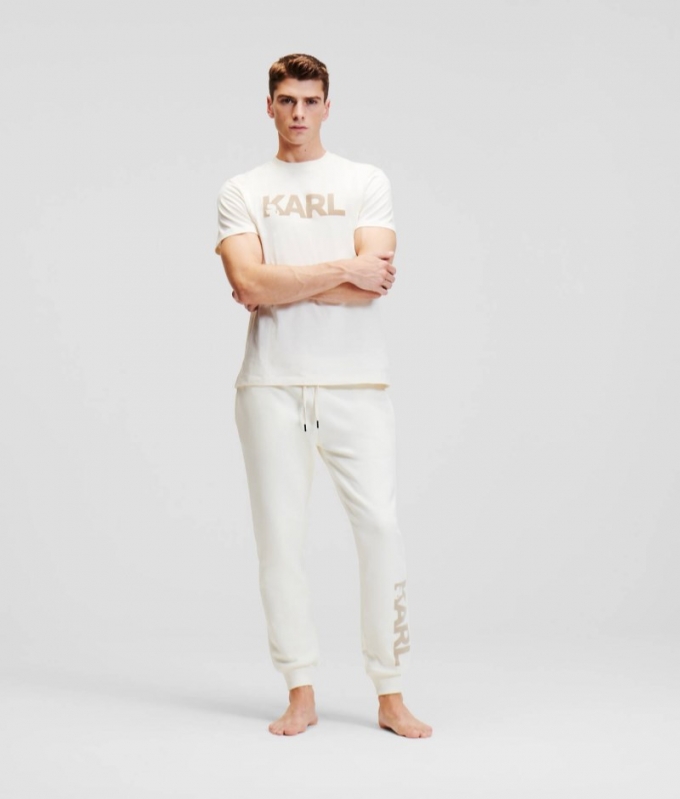 MEN'S FLOCK KARL LOGO SWEATPANTS - Pristine