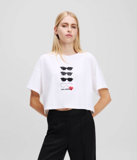 WOMEN'S SUNGLASSES BOXY T-SHIRT - White