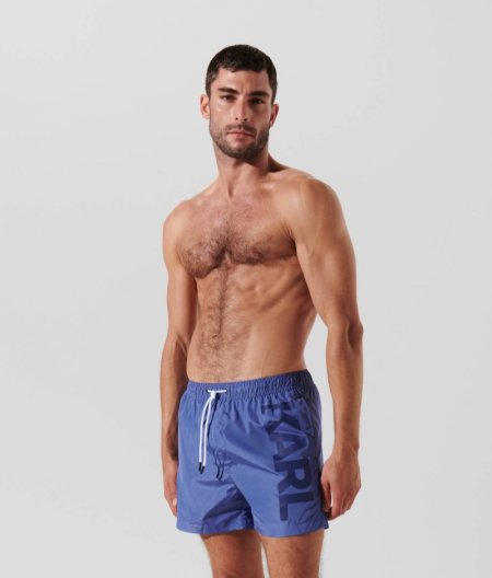 MEN'S KARL LOGO SHORT BOARDSHORTS - Marlin blue