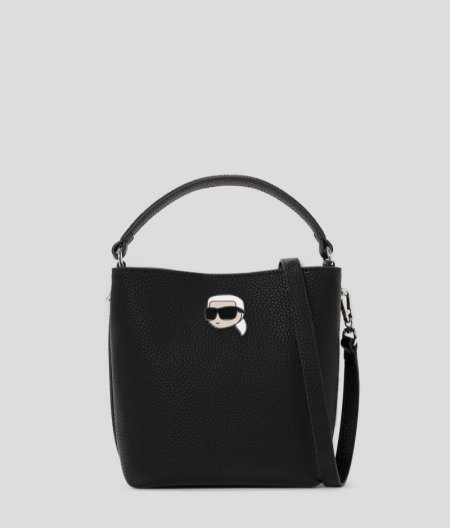 WOMEN'S IKON PEBBLE BUCKET BAG - Black