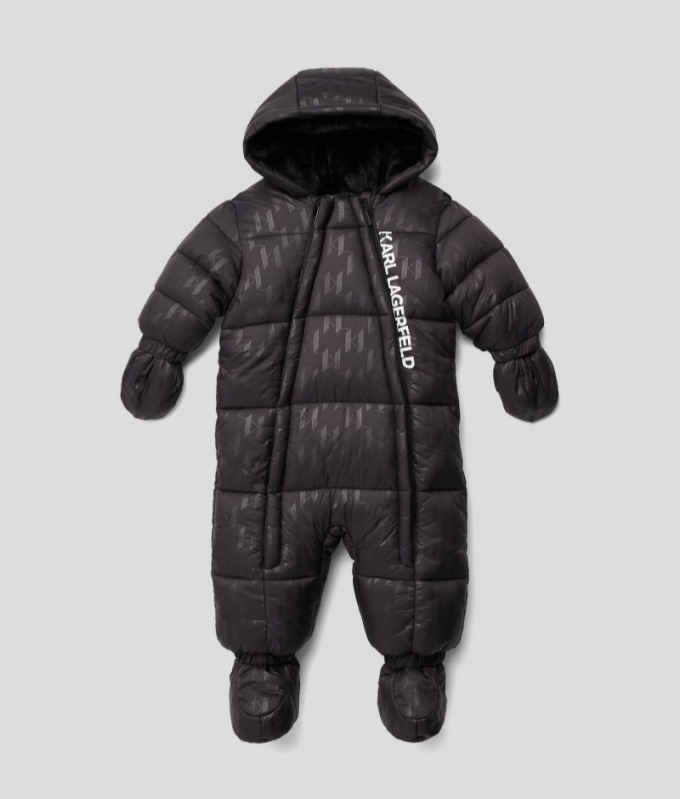 BABY KL MONOGRAM SNOWSUIT - Black