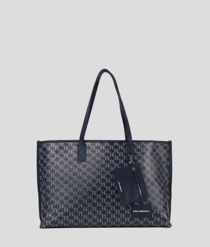 WOMEN'S K/VOYAGE TOTE BAG - Navy Blue Monogram