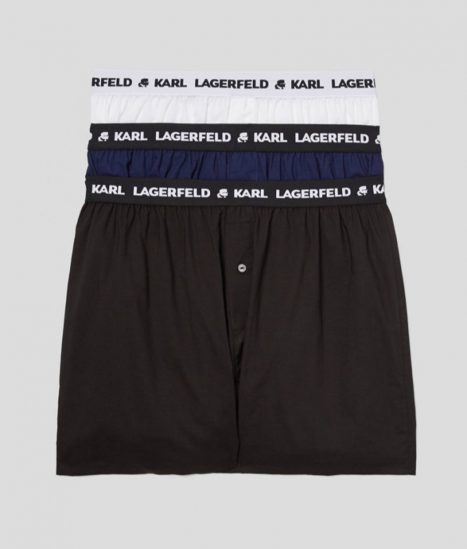 MEN'S KARL LOGO WOVEN BOXER SHORTS – 3 PACK - Multi