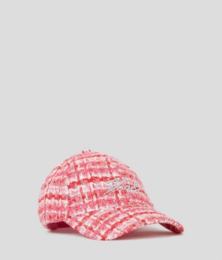 WOMEN'S K/SIGNATURE BOUCLÉ CAP - Red Multi