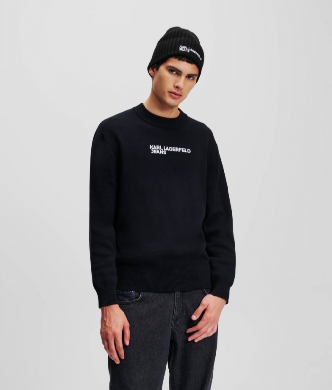 MEN'S KLJ LOGO SWEATER - BLACK