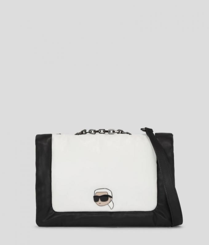 WOMEN'S IKON PUFFY SHOULDER BAG - White/Black