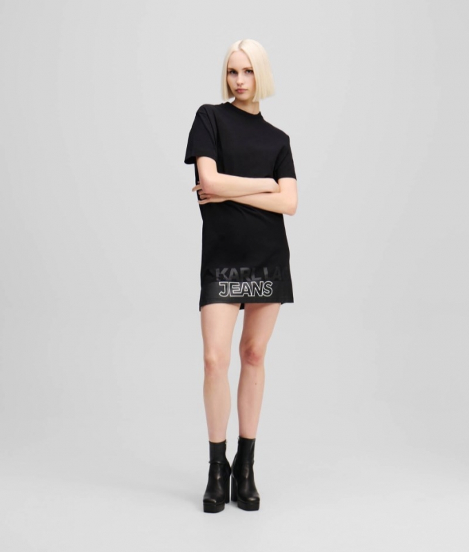 WOMEN'S RELAXED-FIT T-SHIRT DRESS - Black