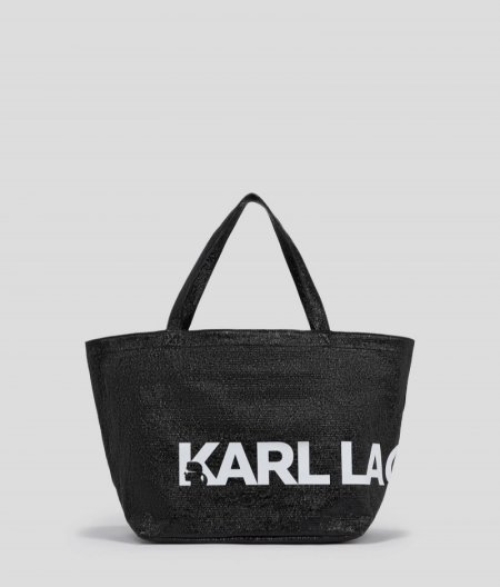 WOMEN'S K/ESSENTIAL COATED OVERSIZED LOGO SHOPPER - Gunmetal