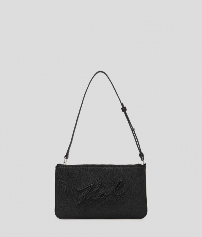 WOMEN'S K/SKUARE GRAINY POUCH - Black