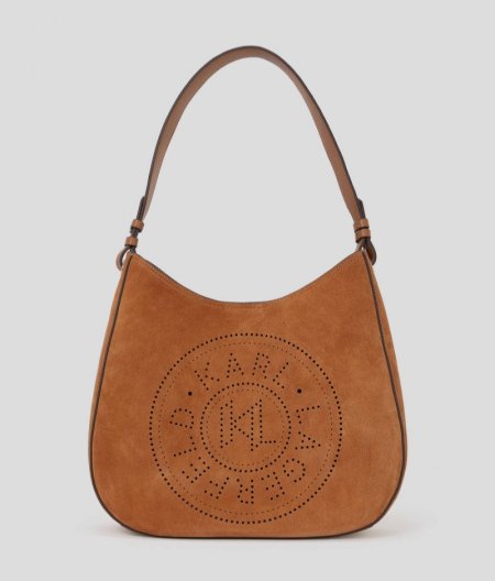 WOMEN'S K/CIRCLE SUEDE HOBO BAG - Terra