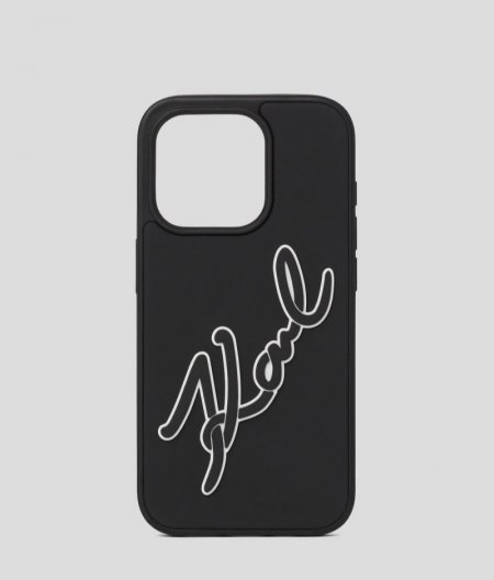 WOMEN'S K/SIGNATURE RUBBER IPHONE 16 PRO CASE - Black