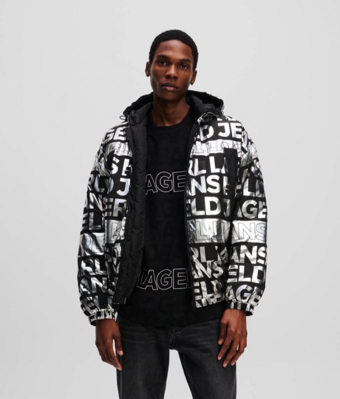 MEN'S ALL-OVER KLJ LOGO PADDED JACKET - Digital Fold All Over Pattern