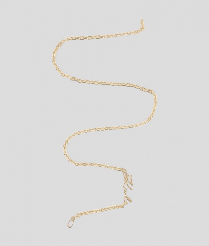 WOMEN'S K/SIGNATURE CHAIN BELT - Gold