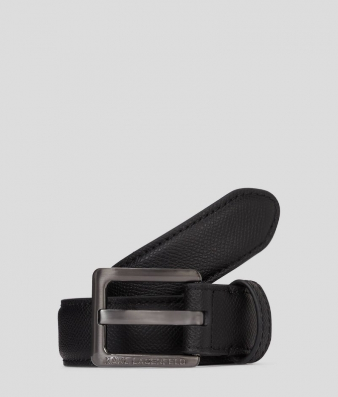 MEN'S K/ESSENTIAL LEATHER BELT - Black