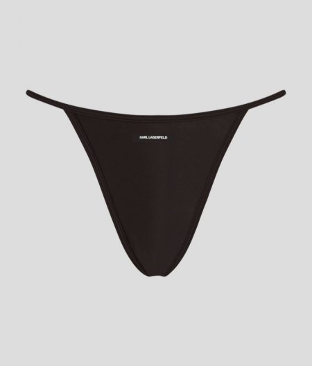 WOMEN'S KARL LOGO SATIN BRIEFS - Black