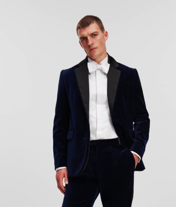 MEN'S VELVET BLAZER HANDPICKED BY HUN KIM - Black Iris