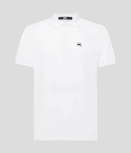 MEN'S KARL IKON PATCH POLO - White