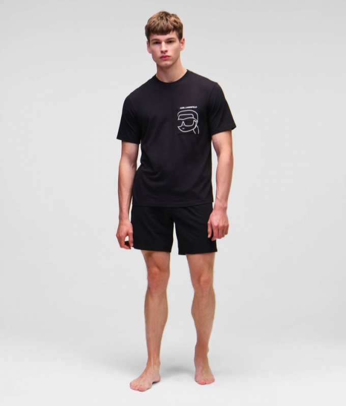 MEN'S KARL IKON SHORTS AND TEE SET - Black